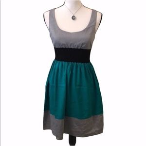 Hawks Color Block Gray, Black, Teal Tank Top Dress S